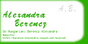 alexandra berencz business card
